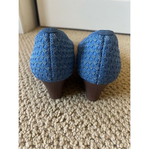 Vivaia Margot Square-Toe Wedge in Denim - Picture 6 of 8